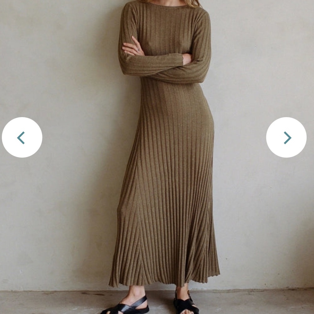 NWOT A.ren green Ribbed Maxi Dress